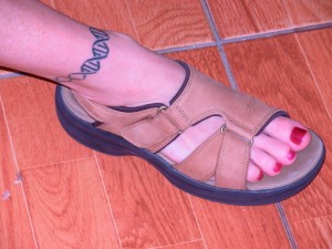 DNA ankle tattoo from the Science Tattoo Emporium